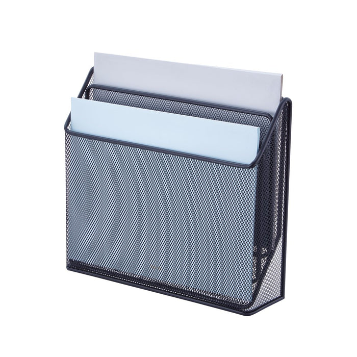 Pen + Gear,Desktop Organizers, Metal Mesh Desk Organizer with Hook,Black, 3 Compartments,