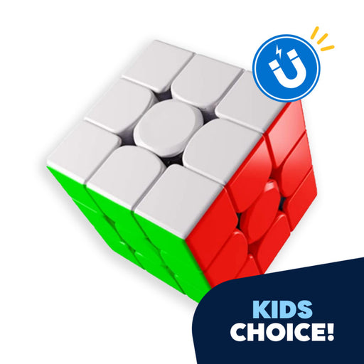 Jeexi Magnetic 3X3 Speed Cube, Cube Learning Series Puzzle Toy for Kids Beginners with Stand and Screwdriver