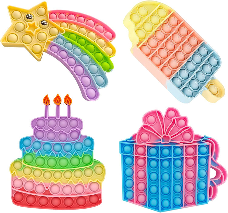 Livingcoral Fidget Toys, Pop Bubble Fidget Sensory Toy, Push Fidget Toy for Kids, Silicone Stress Toys (Ice Cream)
