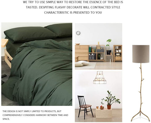 Dark Green Duvet Cover Soft Washed Cotton Bedding Collection for Adults Queen Bed Quilt Cover Solid Color Simple Bedroom Set Breathable and Comfortable