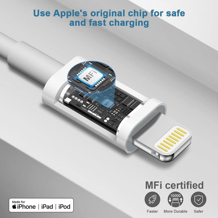 Iphone Charger-Apple Mfi Certified-Lightning Cable to USB 2-Pack Fast Wall Charger Cable Compatible with Iphone 14/13/13Pro/12/12 Pro/11/11Pro/Xs/Max/Xr/X/8/8 plus Ipad