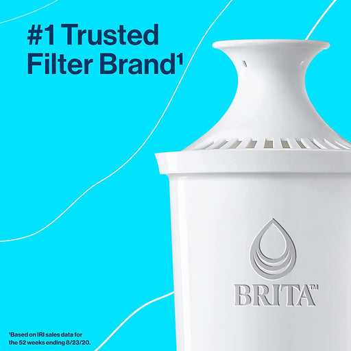 Large 10-Cup Water Filter Pitcher with 1 Standard Filter, Made without BPA, White (Design May Vary)