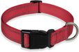 Reflective Dog Collar with Buckle Adjustable Safety Nylon Collars for Small Medium Large Dogs, Black S