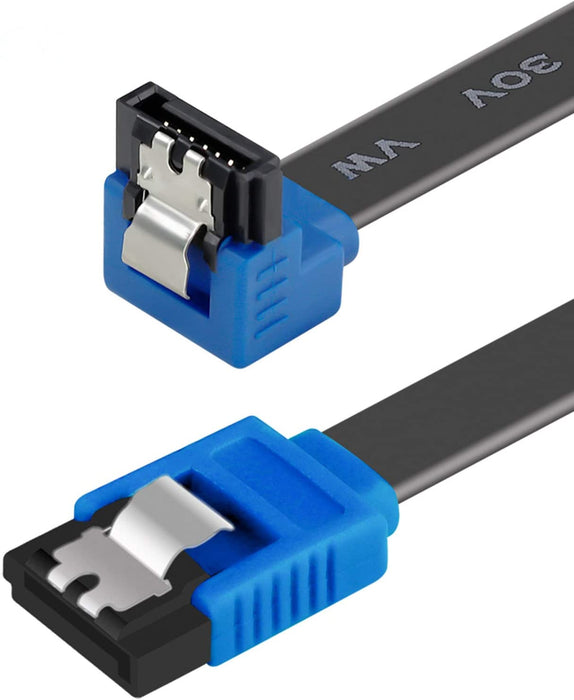 SATA Cable III, 3 Pack SATA Cable III 6Gbps Straight HDD SDD Data Cable with Locking Latch 18 Inch Compatible for SATA HDD, SSD, CD Driver, CD Writer - Black