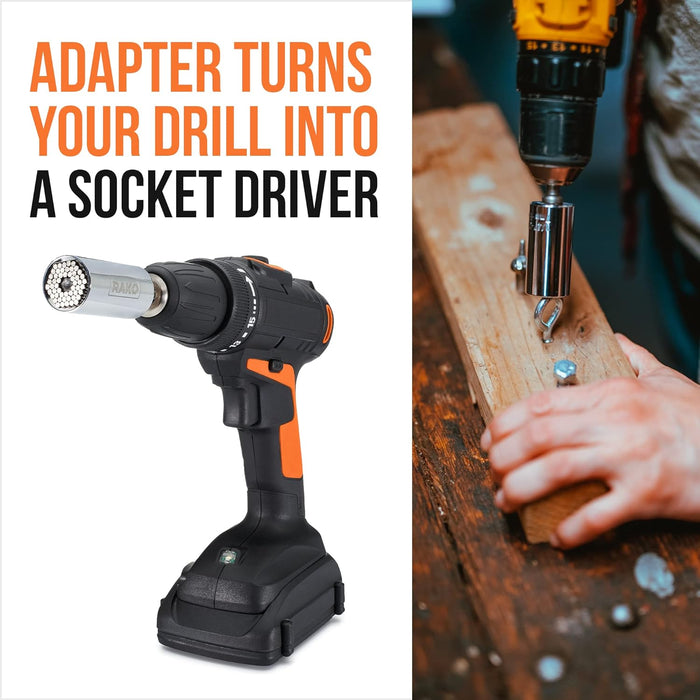 Universal Socket Tool Stocking Stuffer Gifts for Men - Super Socket Gifts for Him - Adjustable Grip Socket Adapter Set for Husband, Mechanic, Handyman, Tools for Men - Christmas Gifts