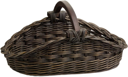 Wicker Gathering Basket, Large, 22.5 in L X 12.5 in W X 12 in H, Antique Walnut Brown (Sold Individually)