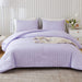 Lavender Purple Seersucker Queen Comforter Set(90X90 Inches),3 Pieces-100% Soft Washed Microfiber Lightweight Comforter with 2 Pillowcases, All Season down Alternative Comforter Set for Bedding