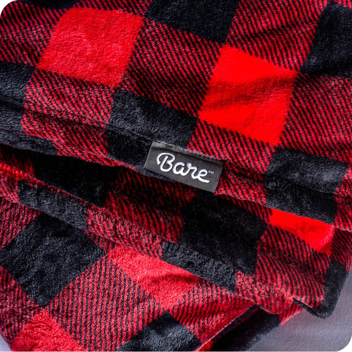 Microplush Fleece Blanket, Plush, Ultra Soft, Twin/Twin XL, Chester Buffalo Plaid - Red/Black