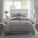 Comfort Spaces Cavoy Faux Silk 5-Piece Tufted Gray Comforter Set with Bed Skirt and Decorative Pillow, Queen