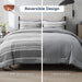 Bedsure Bed in a Bag Full Size 7-Piece Gray White Striped Bedding Comforter Sets All Season Bed Set, 2 Pillow Shams, Flat Sheet, Fitted Sheet and 2 Pillowcases