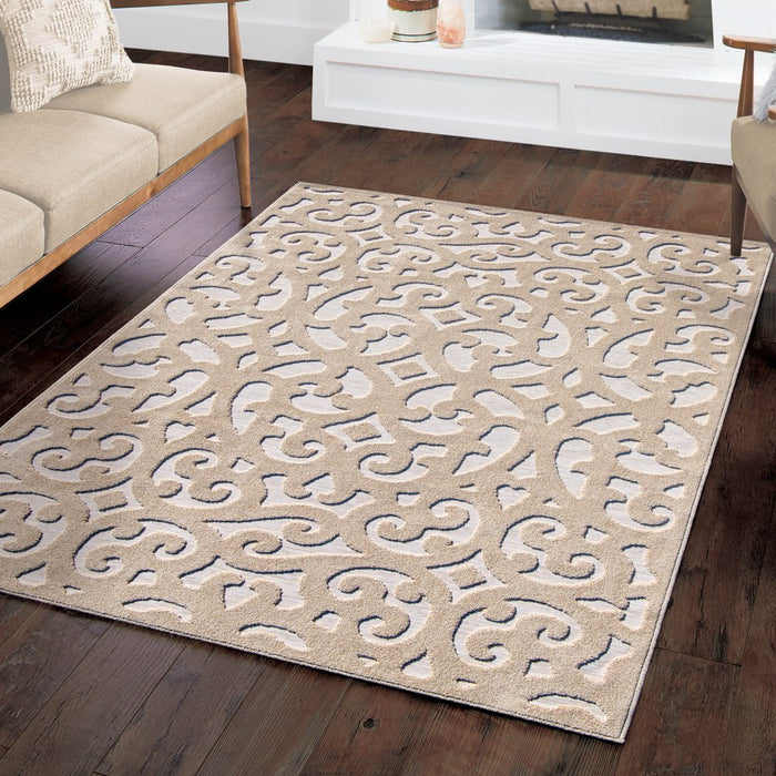 My Texas House Irongate, Transitional, Damask, Woven Area Rug, 7'9" X 10'10"