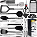 Kitchen Utensil Set - 25 Nylon Cooking Utensils - Kitchen Gadgets Cookware Set - Apartment Essential Kitchen Tool Set