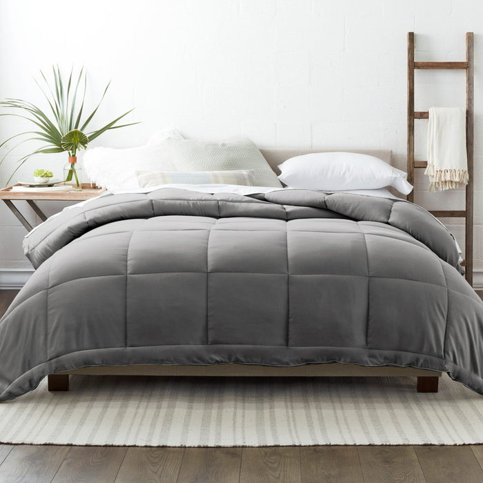 Gray All Season Alternative down Solid Comforter, Full/Queen, by Noble Linens