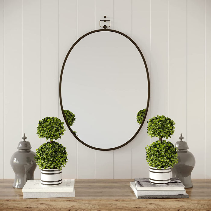 Set of 2 (12.5") Artificial Boxwood Topiary Potted Plant Decorations, Mini Faux Fake Plant Greenery Arrangements in Pots for Office Desk or Home Decor, 5.5" X 12.5"