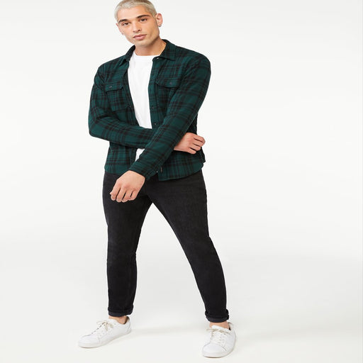 Free Assembly Men'S Knit Flannel Shirt