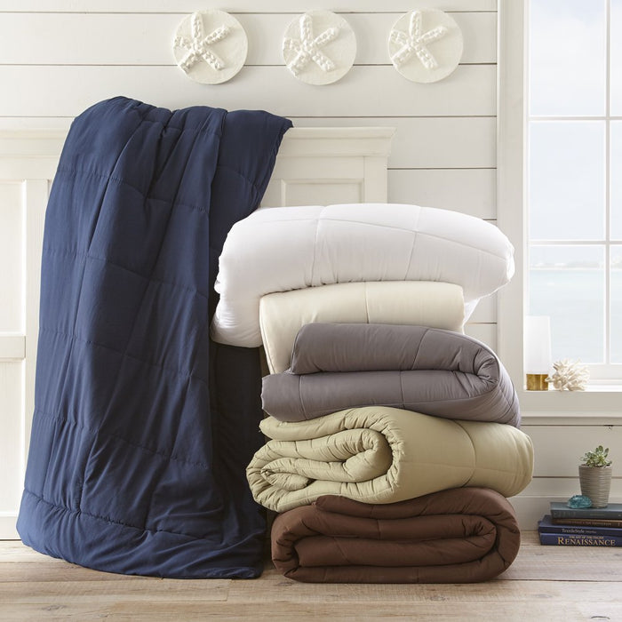 Chocolate All Season Alternative down Solid Comforter, Full/Queen, by Noble Linens