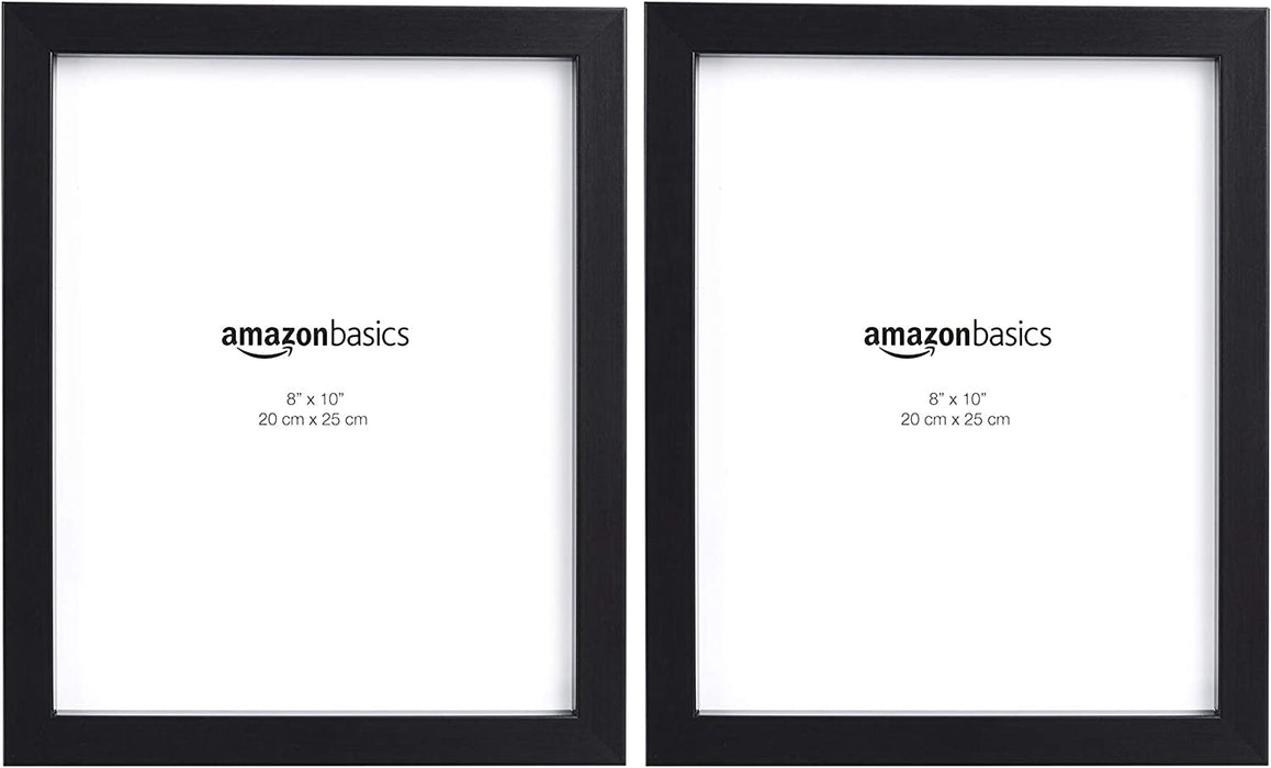Photo Picture Frame, Black, 8" X 10" Inch (Pack of 2)