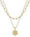 Dainty Layered Initial Necklaces for Women Trendy, 14K Real Gold Plated Paperclip Chain Necklace Cute Hexagon Letter Pendant Initial Choker Necklace Gold Layered Necklaces for Women