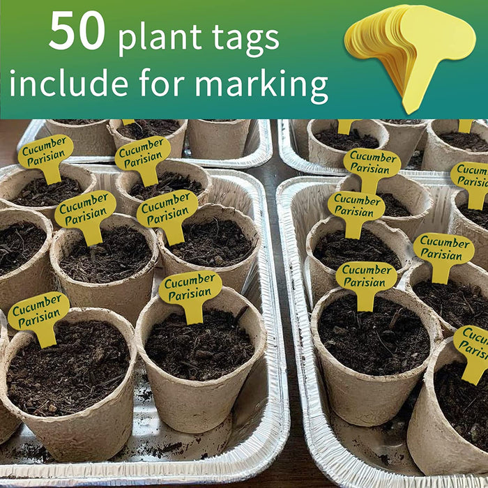 3”Seed Pots for Planting,50 Pack Seed Starter Peat Pots,Heavy Duty Thickened Peat Pots for Seedlings,Paper Pulp Peat Pot Organic Germination Starter Pots for Planting,Planting Cups for Seeds