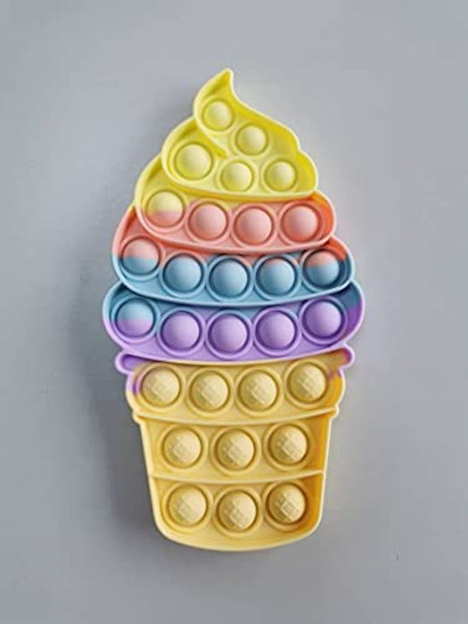 Push Pop It Popsicle Cone – Ice Cream Sensory Silicone Fidget Toys – Stress Relief, Autism & Anti-Anxiety – Flexible, Odorless & Easy to Play - Perfect for Elderly, Adults & Kids | Colorful