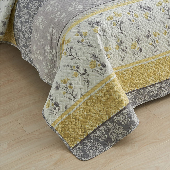 King Quilt Set, 3-Piece King Size Quilt Set with 2 Pillow Shams- Boho Reversible Soft and Lightweight King Quilt Bedding Bedspread Coverlet Set