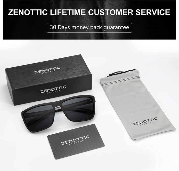 Polarized Sunglasses for Men Lightweight TR90 Frame UV400 Protection Square Sun Glasses