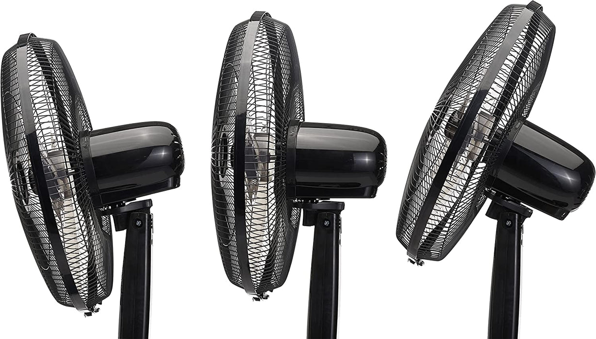 Oscillating Dual Blade Standing Pedestal Fan with Remote - 16-Inch, Black