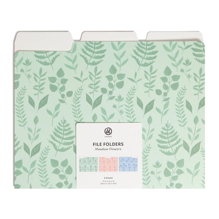 6 Count Meadow Flowers File Folders with Tabs, 5658U