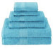 KAHAF COLLECTION 6 Piece Set Bath Towel Aqua Color 2 BATH TOWEL, 2 HAND TOWEL and 2 WASHCLOTHS