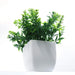 Set of 2 Mini Potted Artificial Plants Plastic Fake Green Plant for Home Decor Office Desk Shower Room Decoration Faux Plants Indoor (White, Set of 2)