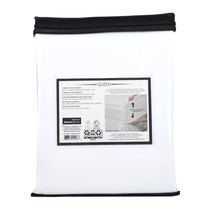 Hotel Style 500 Thread Count Tri-Blend with Lyocell Bed Sheet Set, Queen, Arctic White