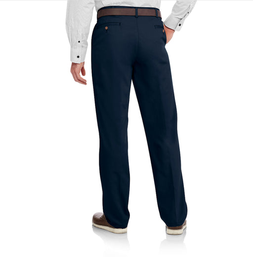 Men'S and Big Men'S Wrinkle Resistant Flat Front Twill Pants with Soil Release