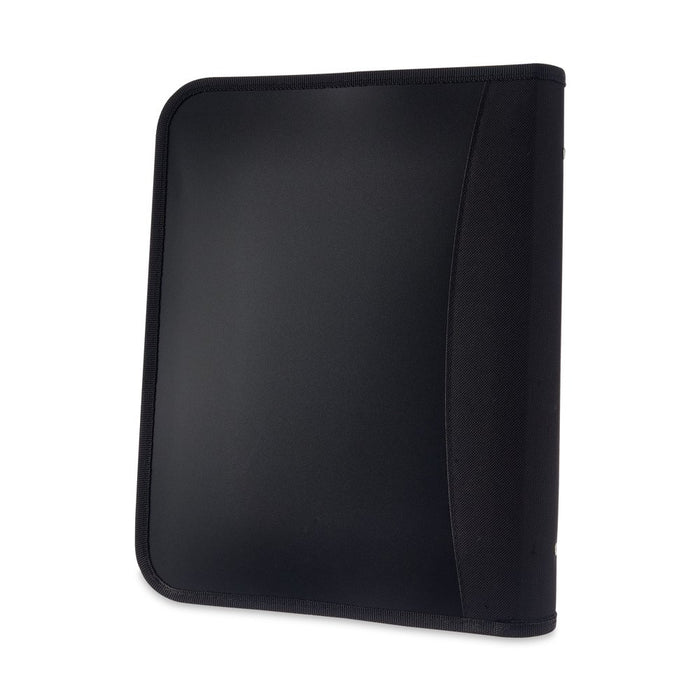 Pen+Gear Poly Zipper Binder, 1.5" round 3 Ring , 10.75" X 1.75" X 13.5", Black