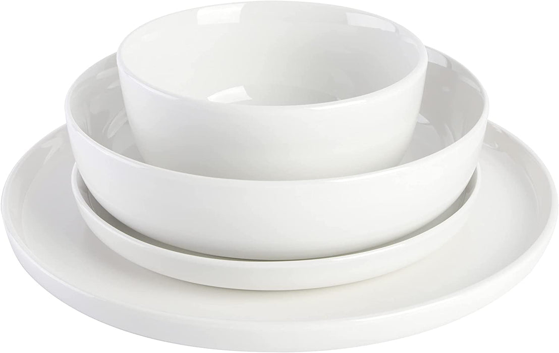 Gibson Home Oslo Porcelain Dinnerware Set, Service for 4 (16Pcs), White