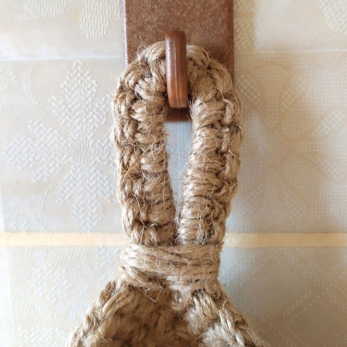 Handmade Woven Hanging Vegetable Fruit Basket Teardrop Shaped Hanging Wall Basket Home Kitchen Storage Holder