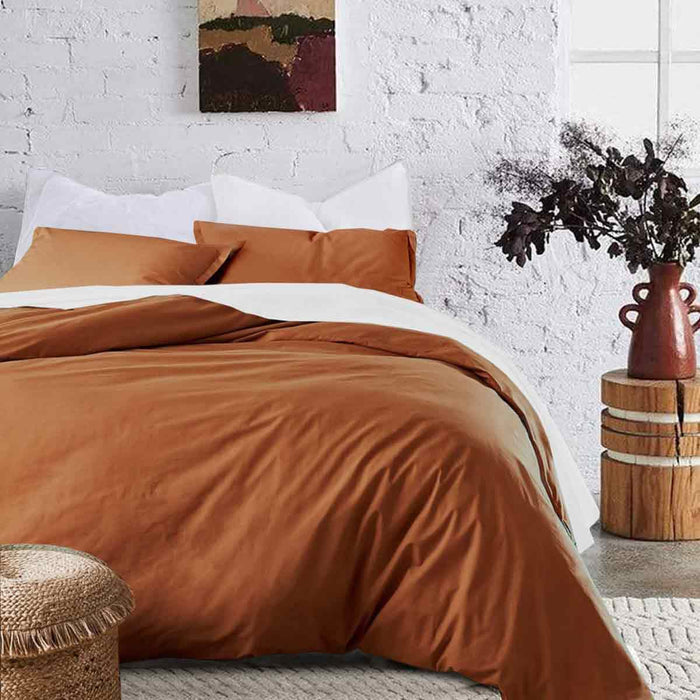 Bedding Comforter Set Queen Size, 7 Piece Boho Microfiber Bed in a Bag - Soft & Lightweight All Season Farmhouse down Alternative Comforter with Sheets for Women Men, Solid Burnt Orange