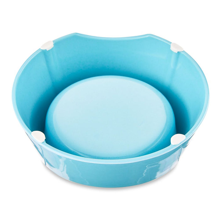 Vibrant Life Raised High Back Pet Bowl, Teal, Small, 8 Oz