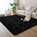 Super Soft Shaggy Rugs Fluffy Carpets, Black Area Rug for Living Room Bedroom Girls Kids Room Nursery Home Decor, Non-Slip Plush Indoor Floor Bedside Rug, 5 Ft X 8 Ft, Black