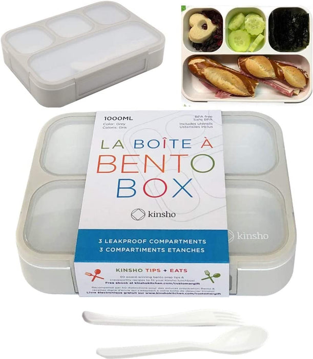 Bento Lunch Box Kids & Adult: Leakproof Lunch Containers for Boys & Girls with 3 Compartments - School, Daycare, Meal Planning Portion Control Container, Bpa-Free Boxes, Utensils | Blue Purple 2 Pack