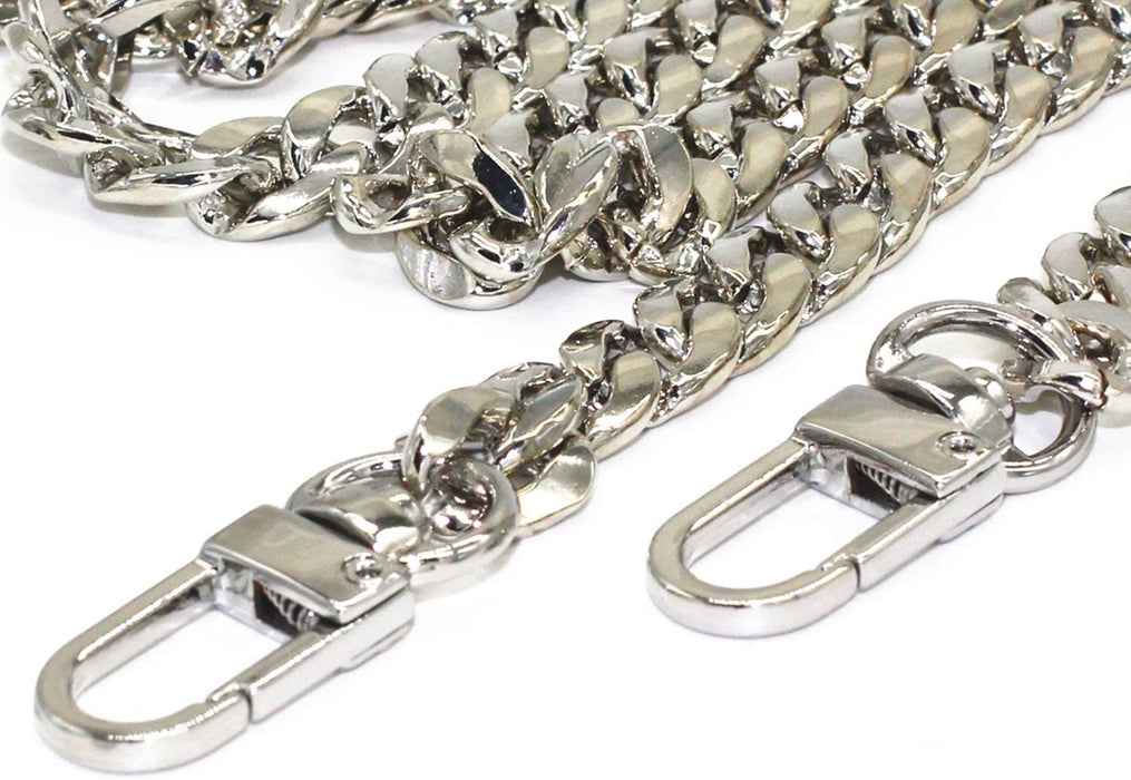 DIY Iron Flat Chain Strap Handbag Chains Purse Chain Straps Shoulder Cross Body Replacement Straps with Metal Buckles (47", Gold)