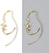 Hollowed Out Face Drop Earrings for Women Gold Plated Punk Earrings Jewelry (Gold)