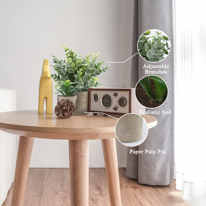 GIRLS Small Fake Plants Set of 4 - Eucalyptus Rosemary Succulents Plants Artificial in Pots for Home Decor Indoor - Mini Faux Potted Plants for Bedroom Bathroom Living Room Desk Shelf Decoration