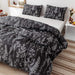 Comforter Set Queen Comforter Set,3 PCS Floral Comforter Set Bedding Sets Queen with Comforter Black Comforter Set Soft Microfiber Bedding Set with 2 Pillow Cases