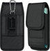 Cell Phone Holster for Iphone 11 12 13 14 Pro Max XR Samsung Galaxy S21 S20 FE S22 plus Ultra S9+ A13 A53 A12 Moto Nylon Belt Clip Card Holder RFID Blocking Pouch Case, Black