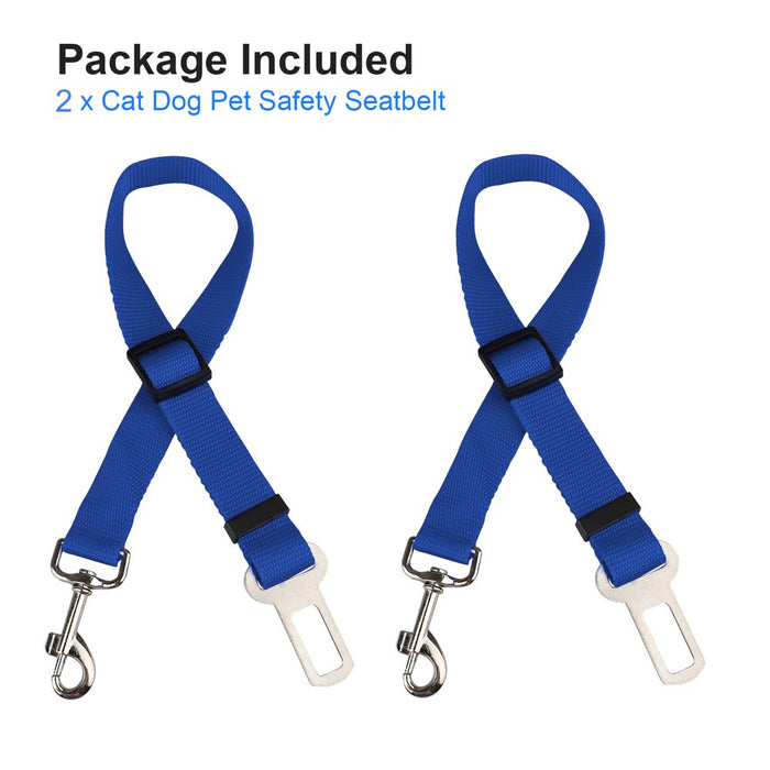 2X Cat Dog Pet Safety Seatbelt Seat Belt Adjustable Harness Lead for Car Vehicle