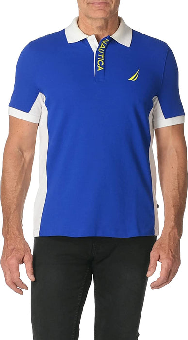 Men'S Short Sleeve Color Block Performance Pique Polo Shirt