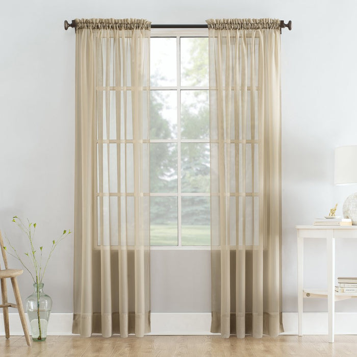 Mainstays Marjorie Sheer Voile Curtain, Single Panel, 59"W X 95"L, Brownstone