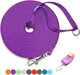 BAAPET 15 Ft 20 Ft 30 Ft 50 Ft 100 Ft Long Dog Training Leash for Dog Training, Play, Camping, or Backyard Lead with Training Clickers for Small, Medium and Large Dogs or Cats (30 Feet, Purple)