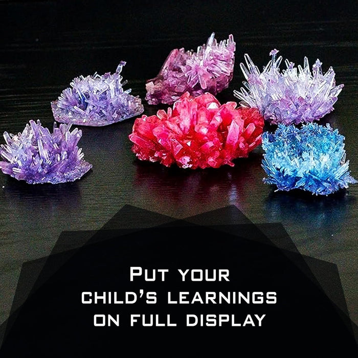 7 Crystal Growing Science Experimental Kit with Display Cases - Easy DIY STEM Toy Lab Experiment Specimens, Educational Gift for Kids, Teens, Boys & Girls