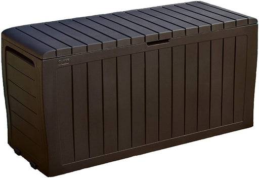 Marvel plus 71 Gallon Resin Outdoor Box for Patio Furniture Cushion Storage, Brown
